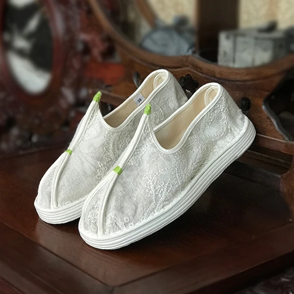 原创设计纯手工千层底提花布鞋透气低帮汉服鞋-宫廷系列笑语流年