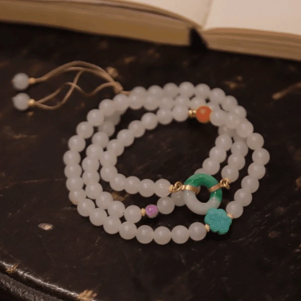 和田玉*梦阑项链*18k金镶嵌B22070910多样性发其一