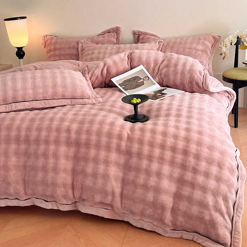 JN-冬季简约牛奶绒单被套床盖