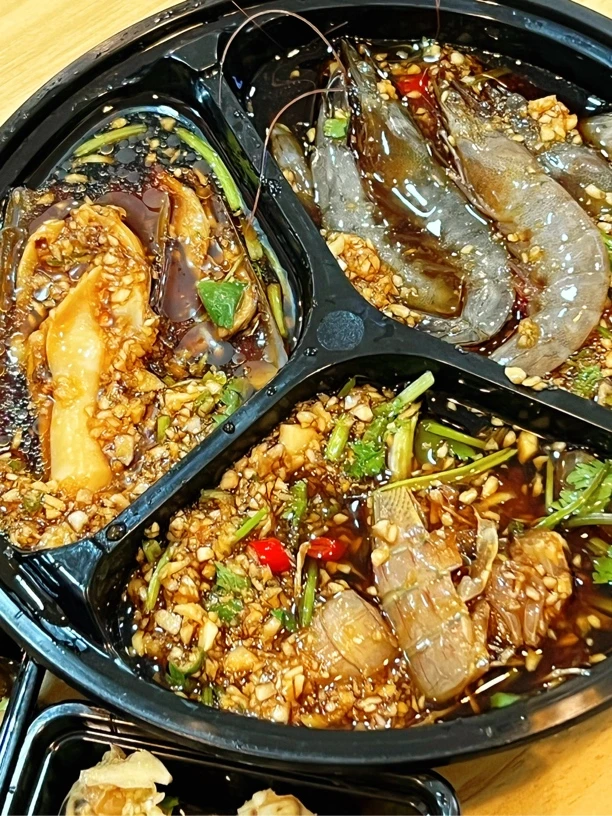生腌三拼（生蚝、海虾、皮皮虾）