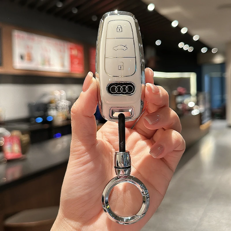 适用奥迪新a6l钥匙套a4l/a3/q5l/q7/q8/q3/q2l/a5/a8l/时尚形状扣