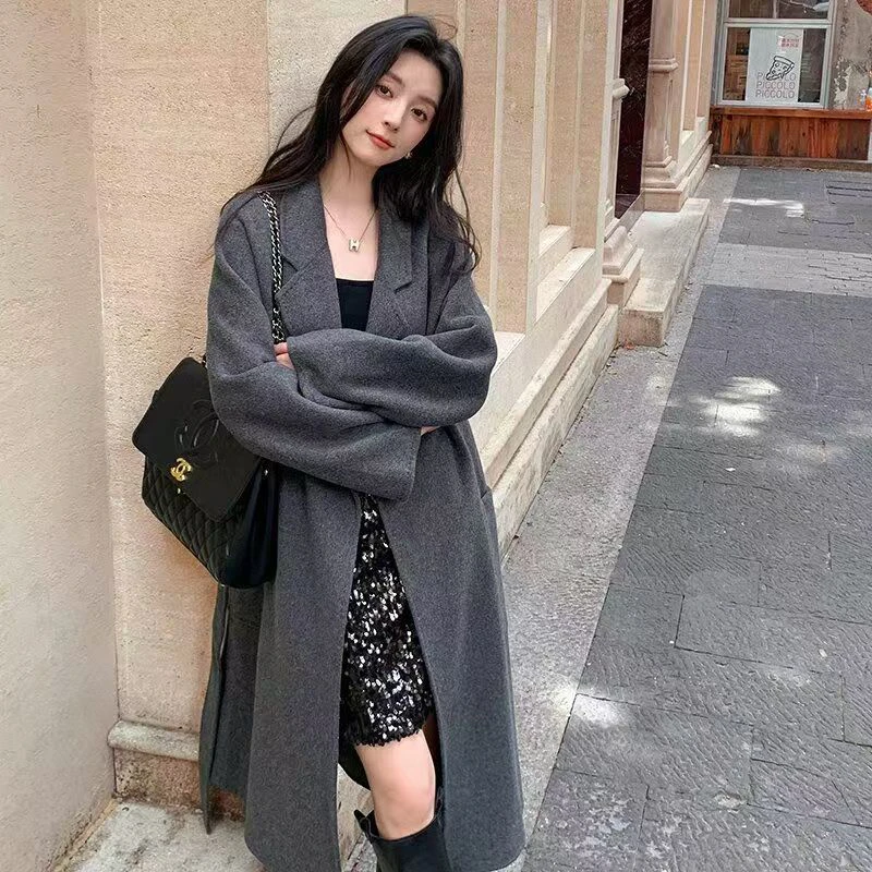 201-400号编码 女士毛呢大衣外套秋冬加厚宽松慵懒气质中长款