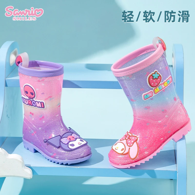 儿童雨鞋女童四季酷洛米美乐蒂防滑中小童中筒幼儿宝宝水鞋雨靴