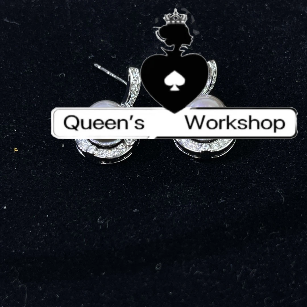 铜合金耳饰 【Queen's】9653-93气质时尚简约灰色耳勾银色