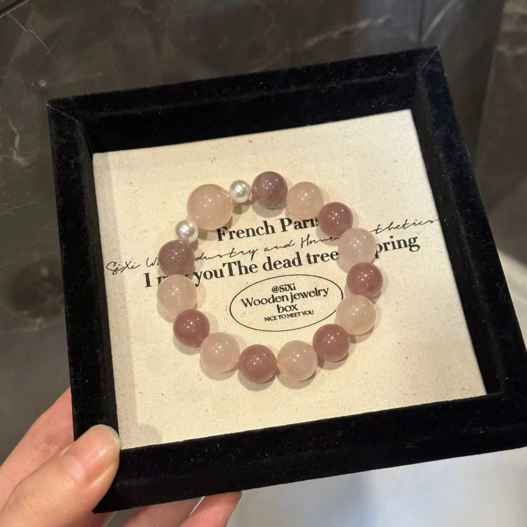 A916紫马粉➕粉晶拼接手串