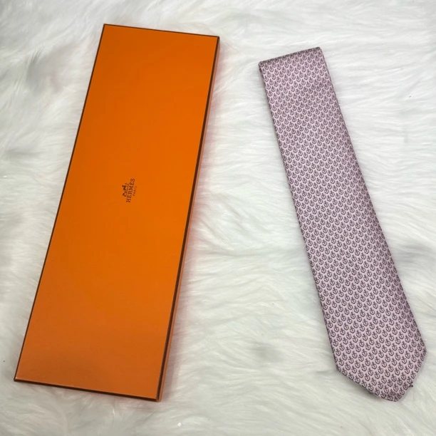 全新未使用 Hermes/爱马仕 高级领带 99新 带礼盒