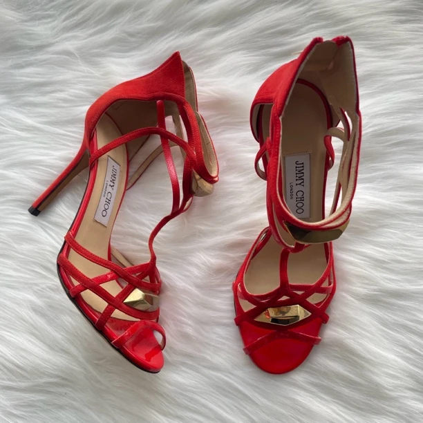 95新 JIMMY CHOO/吉米周 高跟鞋 37码 公价9.6K g005