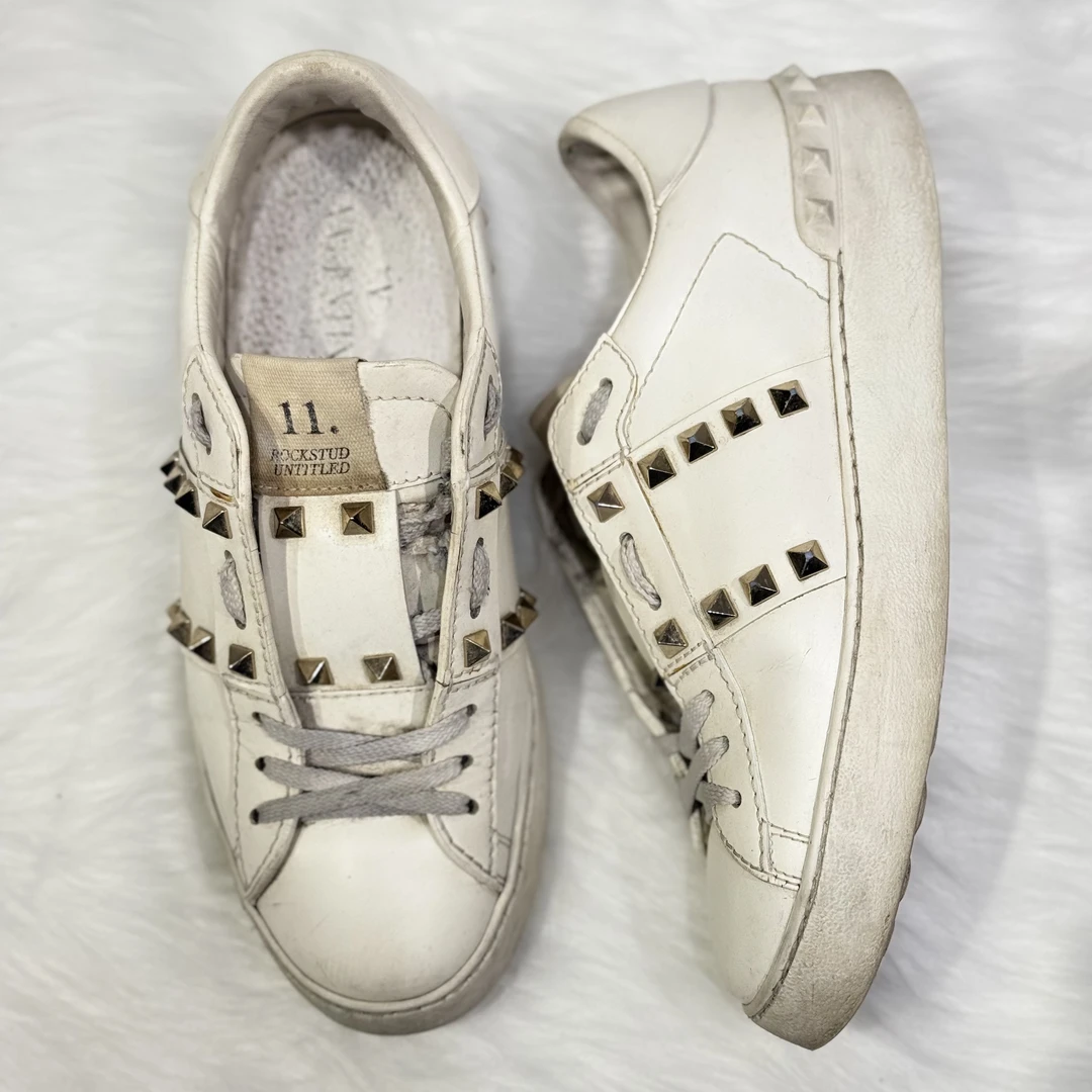 90新 Valentino/华伦天奴 ROCKSTUD铆钉鞋 36.5码 公价7k g020