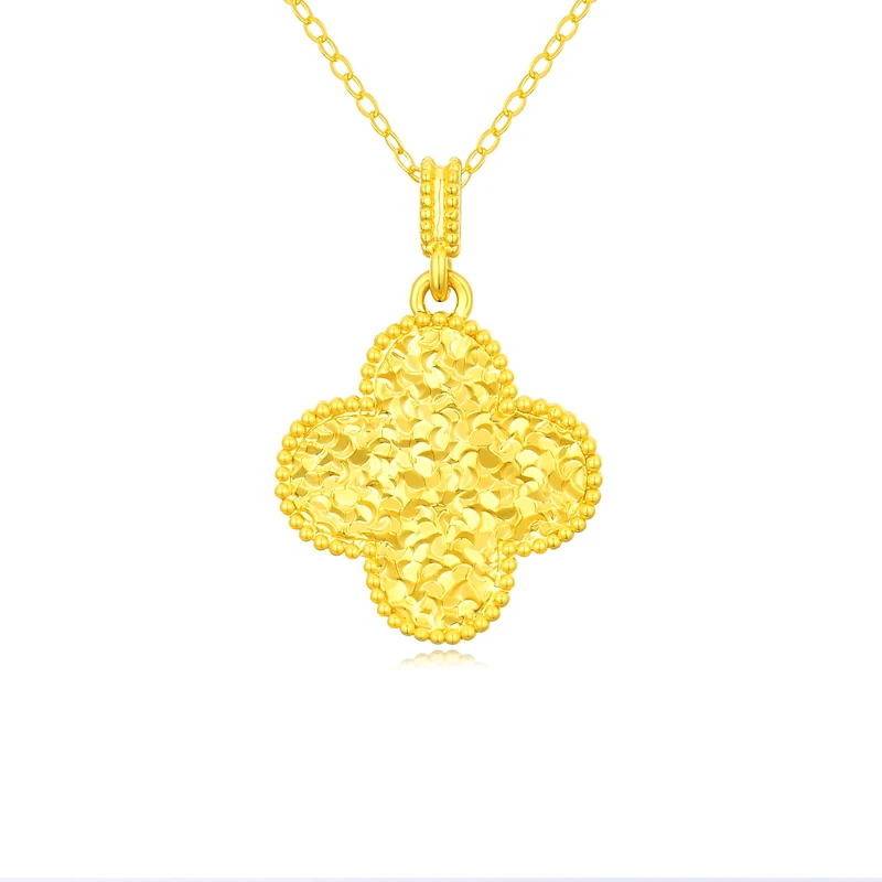 【旺旺专享】18k金大碎碎冰四叶草（赠合金链）k8028