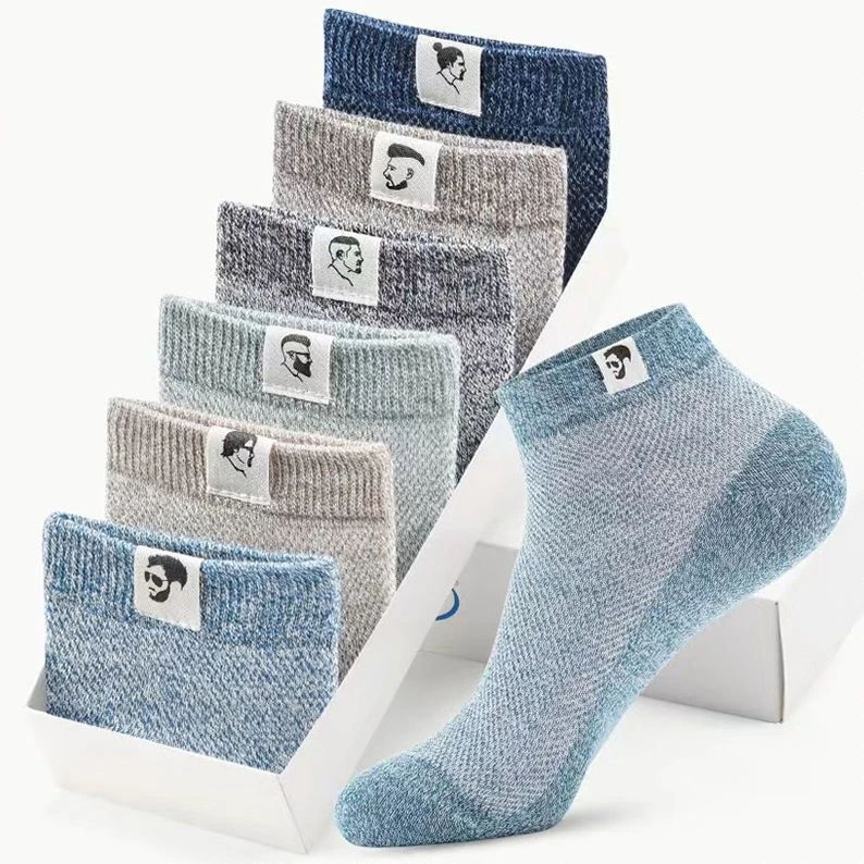 【8双装】男士船袜老人头透气男袜运动短袜吸汗简约短筒潮流网眼