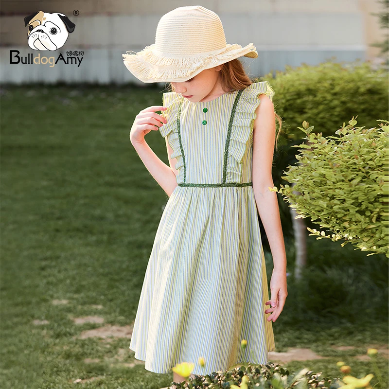 【现货】QF932033女童连衣裙2023夏季新款洋气公主裙女孩清新裙子