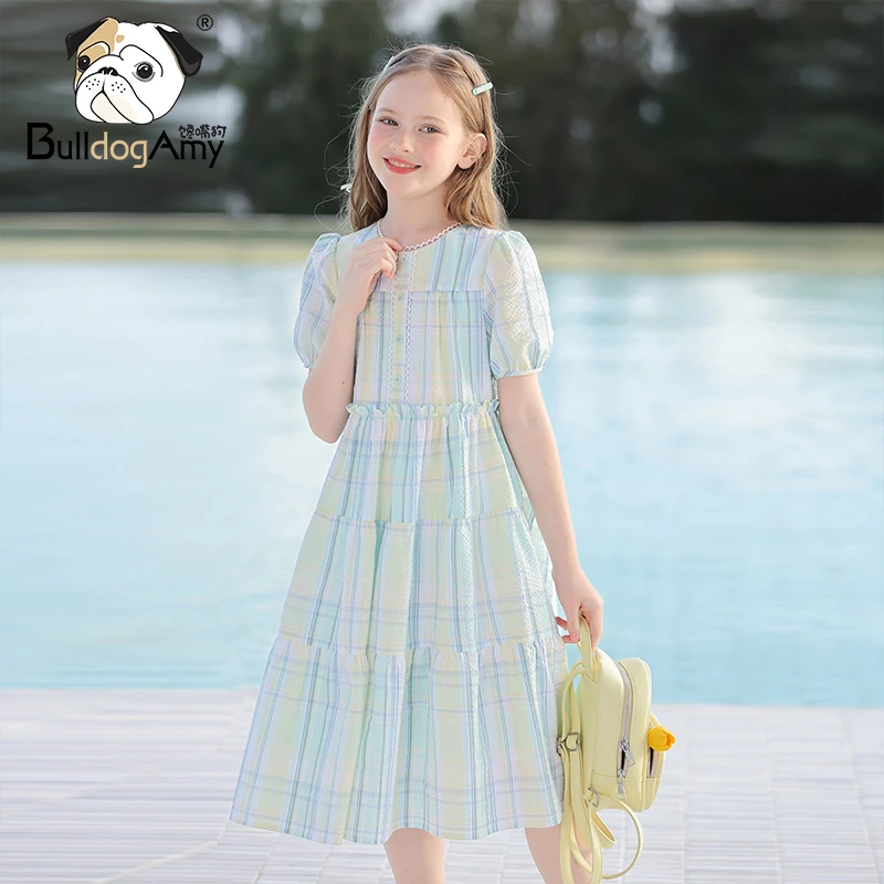QF942247女童连衣裙2025夏装新款儿童公主裙大童裙子