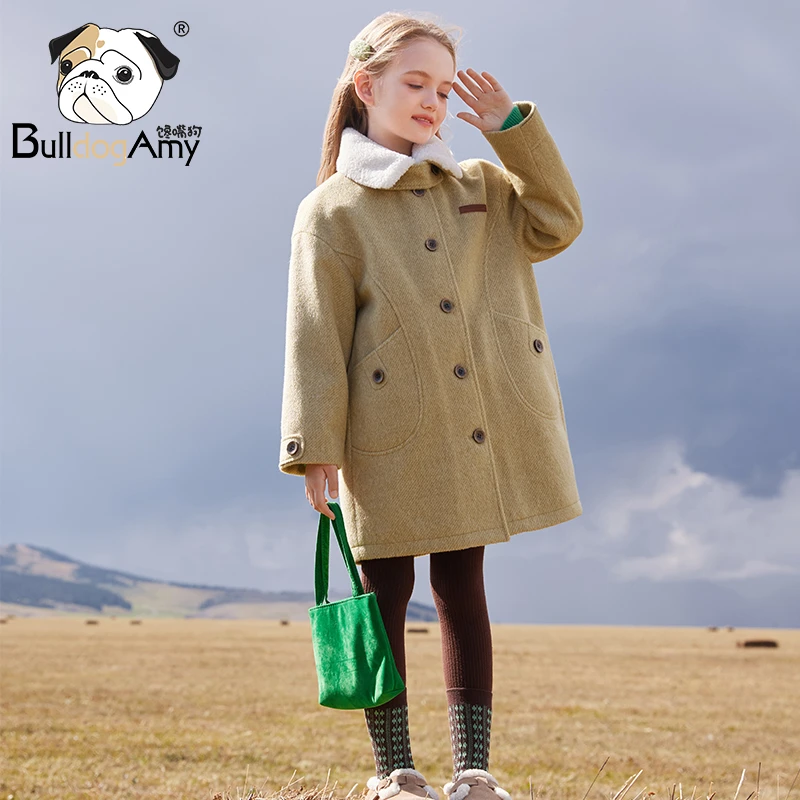 JF944072女童珊瑚绒大衣秋冬款2024新款洋气儿童外套