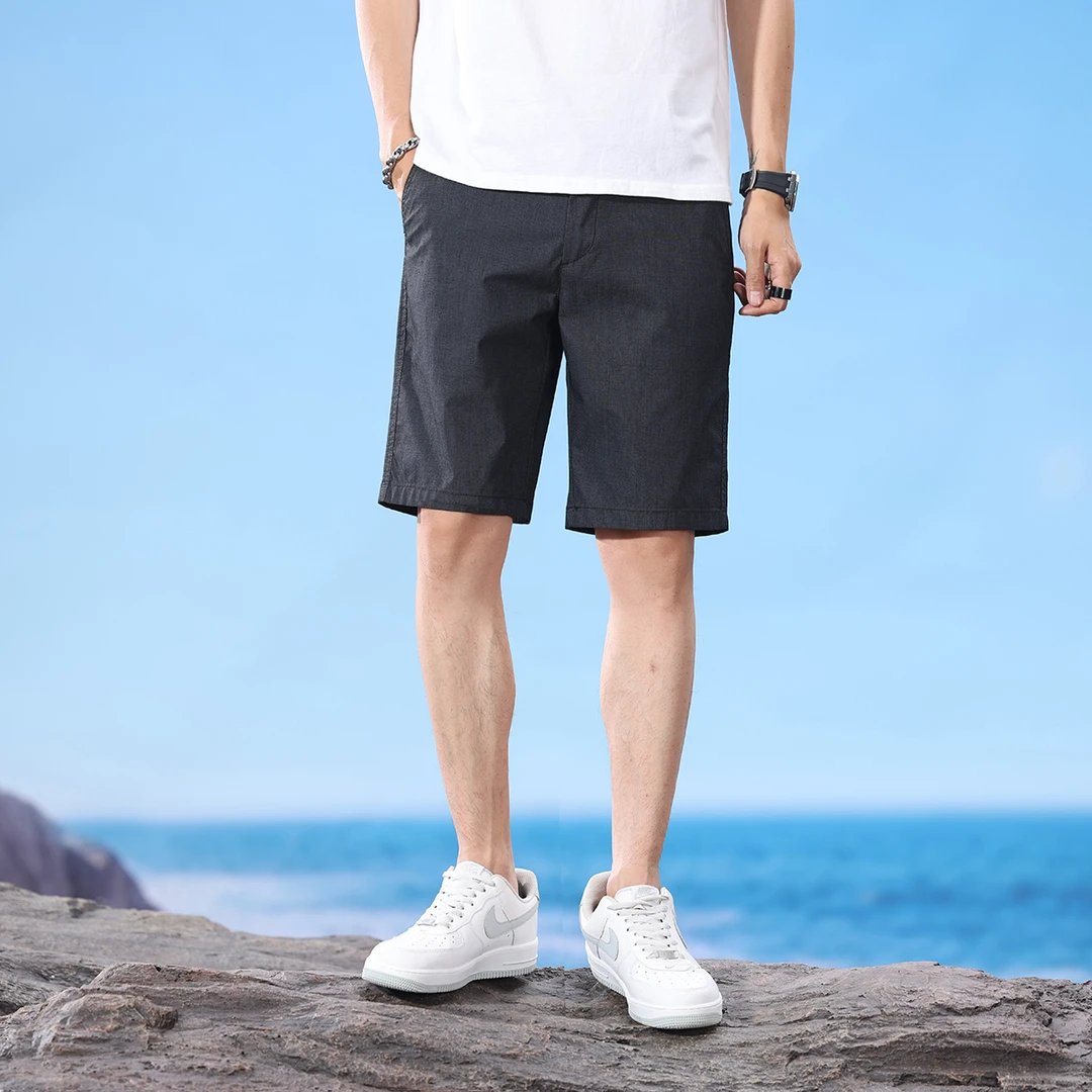 男士短裤夏季薄款休闲裤松紧腰宽松中裤弹力五分裤户外男裤