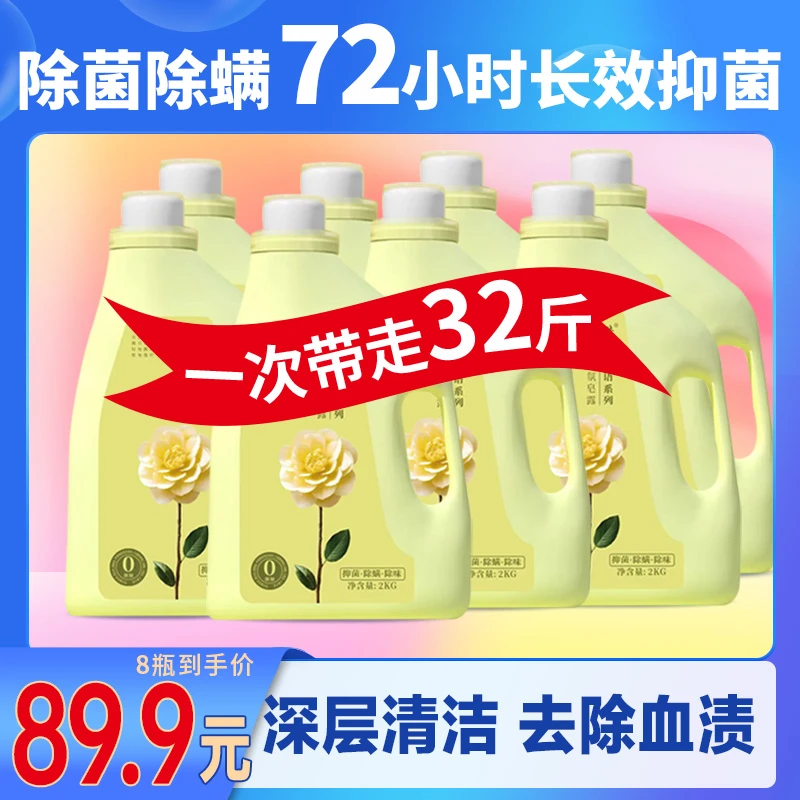 梦呈浓缩香氛皂露抑菌除螨祛血渍洗衣液家庭装花香去污去渍家用