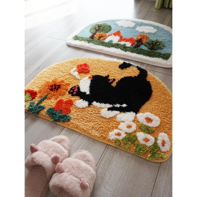 设计师款 半圆浴室吸水小地垫卧室入户田园家用脚垫动漫现代门厅