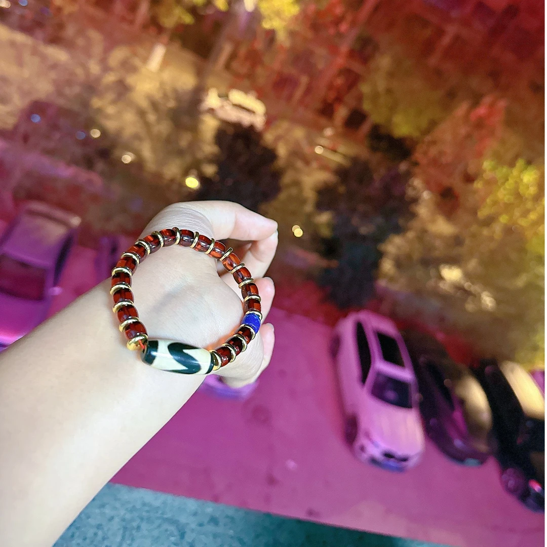 【莹莹专属】天然珠宝老型珠虎牙手串M2560