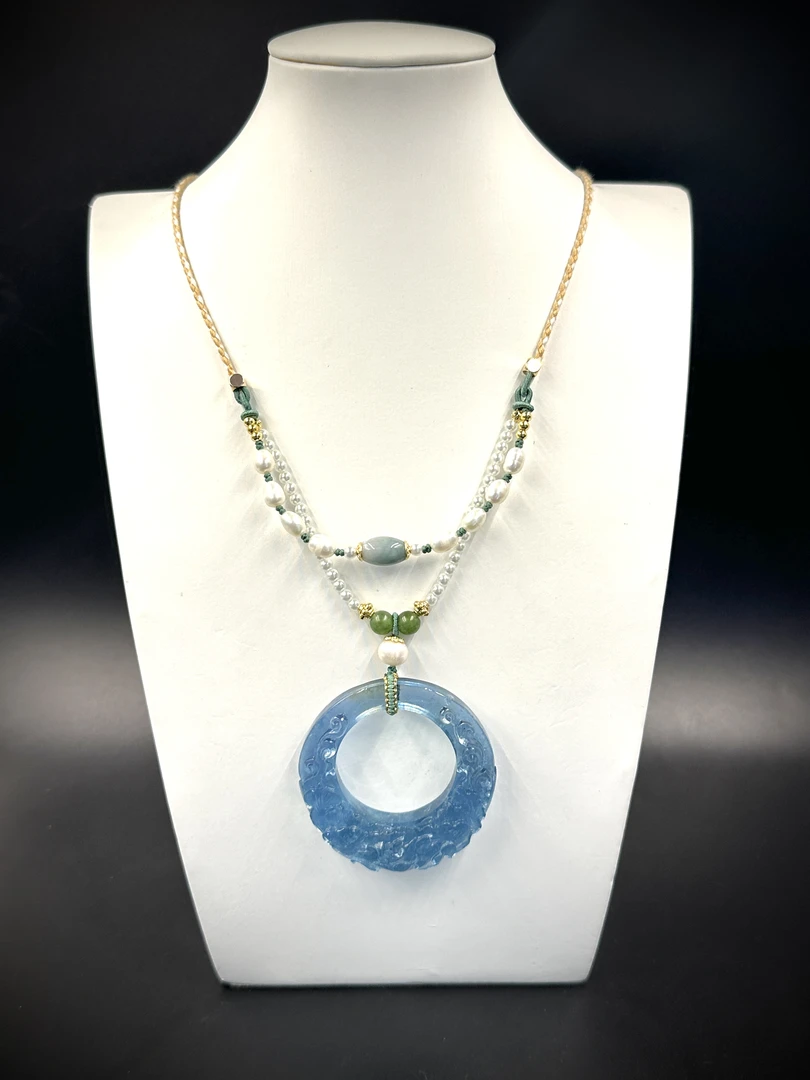 【莹莹专属】天然蓝宝宝牡丹花吊坠M8777（图案多样性发一）