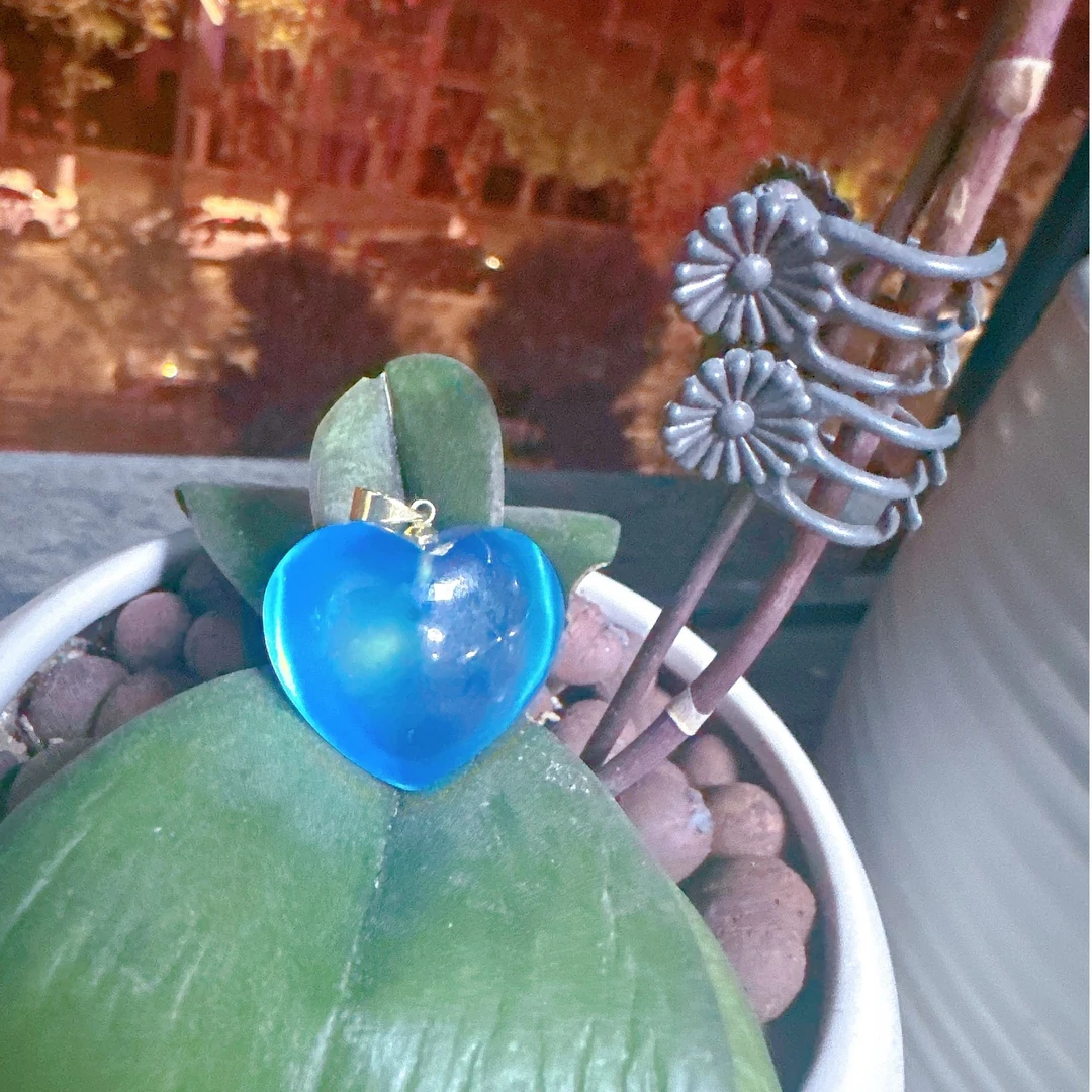 【莹莹专属】天然珠宝海蓝爱心吊坠M3006