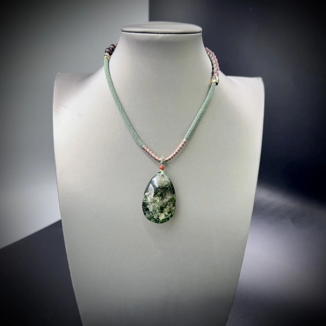 【马马专属】天然绿幽灵水滴吊坠7502（赠绳+包装）
