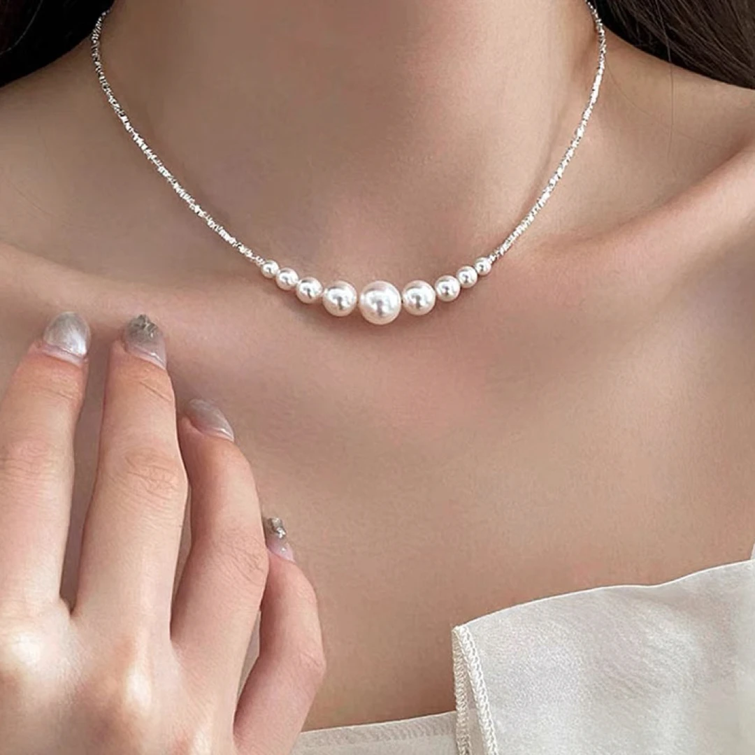 链子925银 碎银子微笑925纯银颈链轻奢小众高级感锁骨链