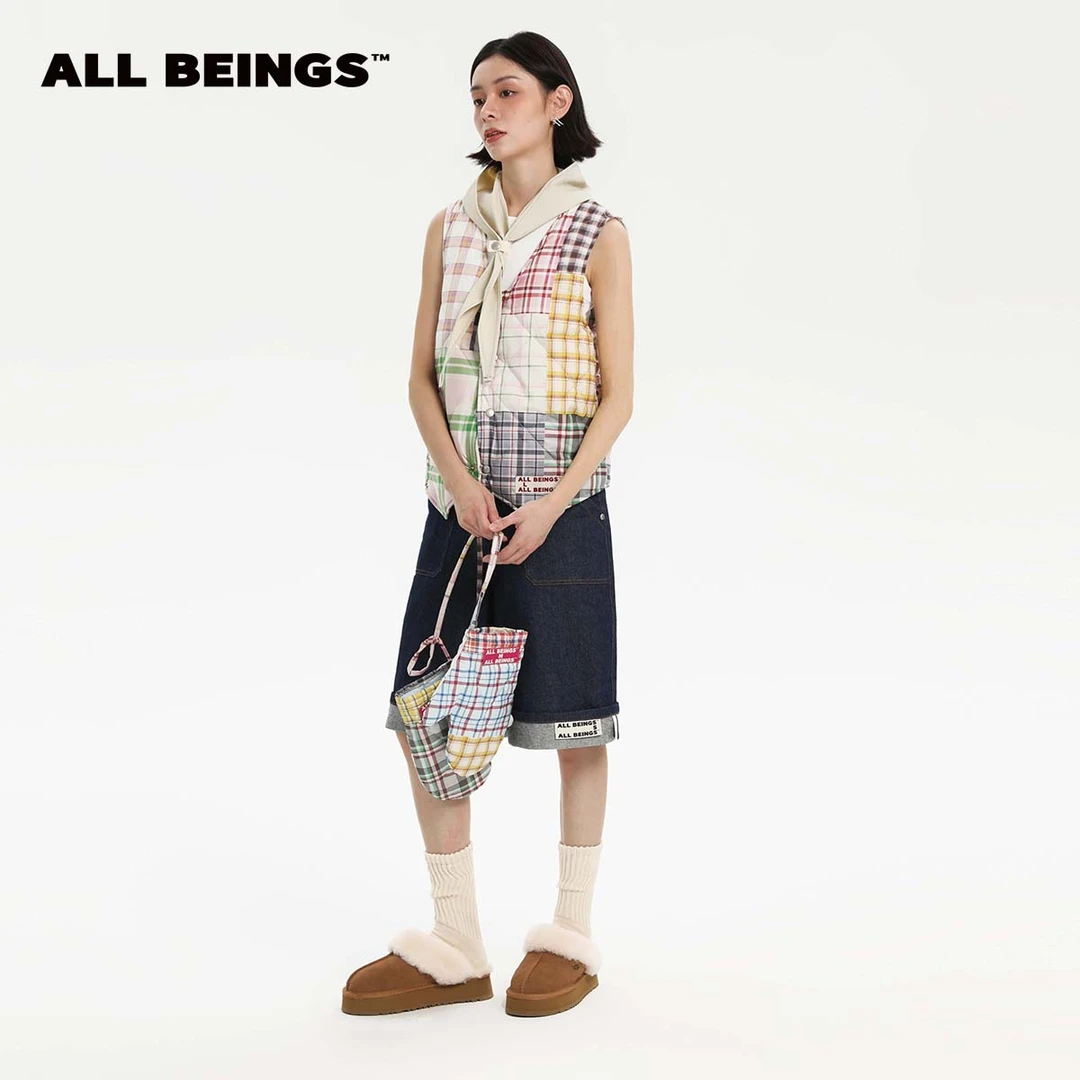 ALL BEINGS2024AW秋季上新 设计感百搭百家布新雪丽绗缝马甲