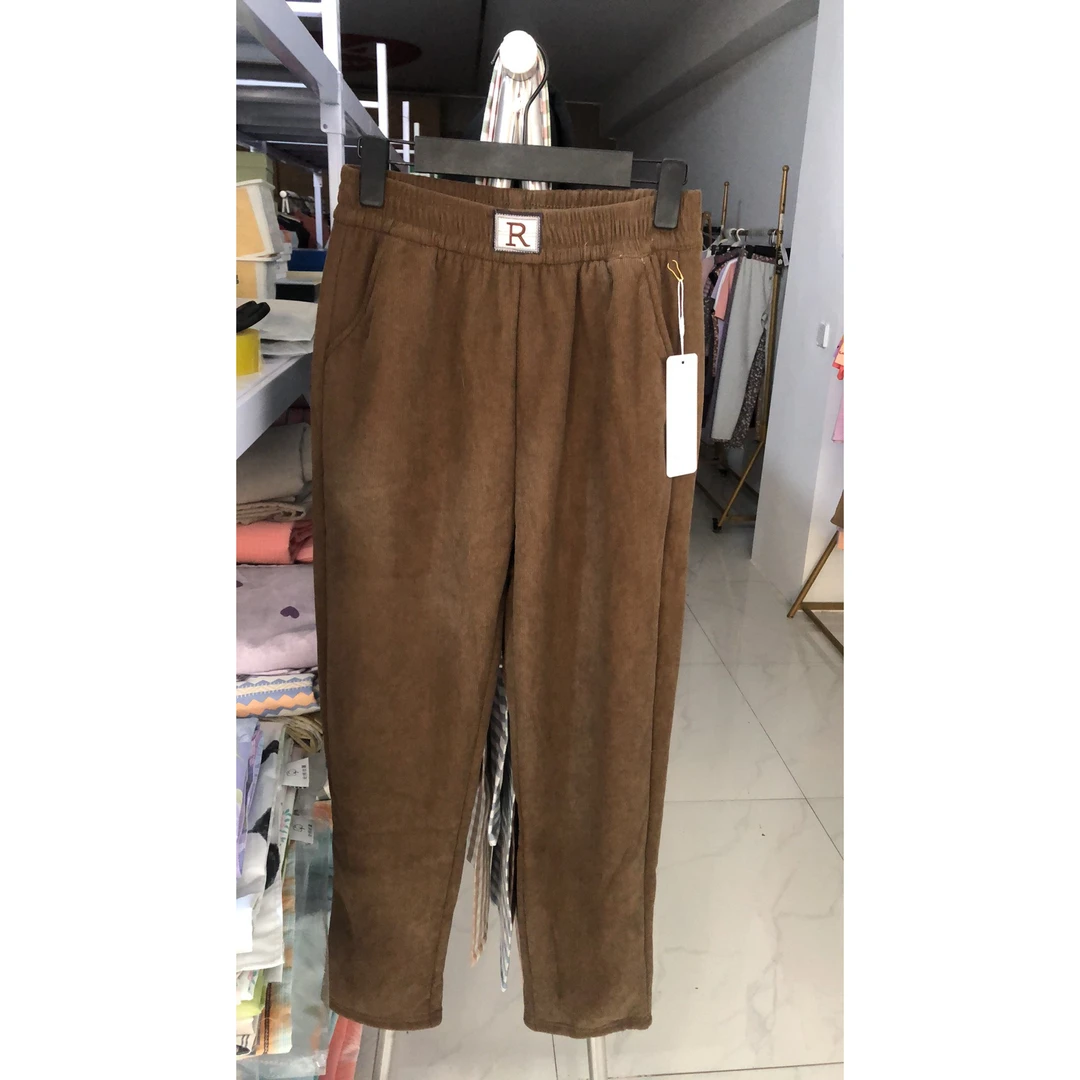 A 秋冬女士R标加绒高腰休闲裤