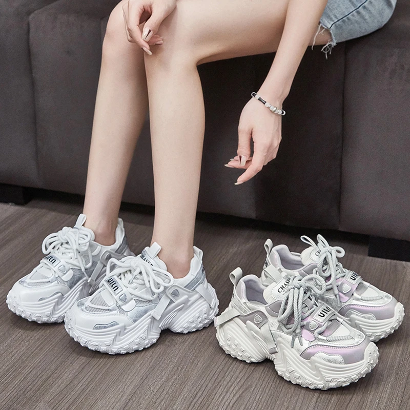 炸街厚底老爹鞋2025新款春秋美式潮牌鞋子软底女士学生休闲运动鞋