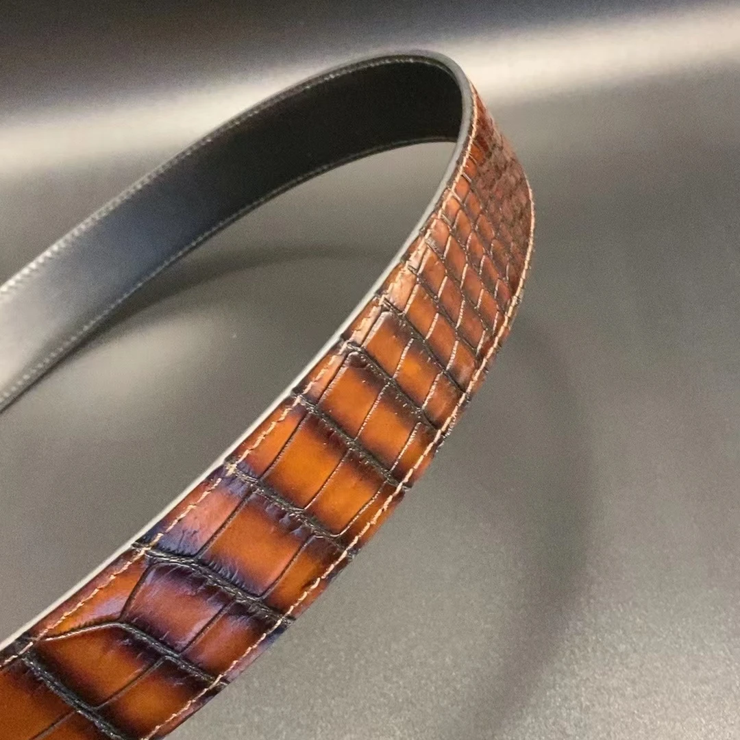 3.8宽男士肚皮腰带礼盒装百搭时尚男款花腰--成套