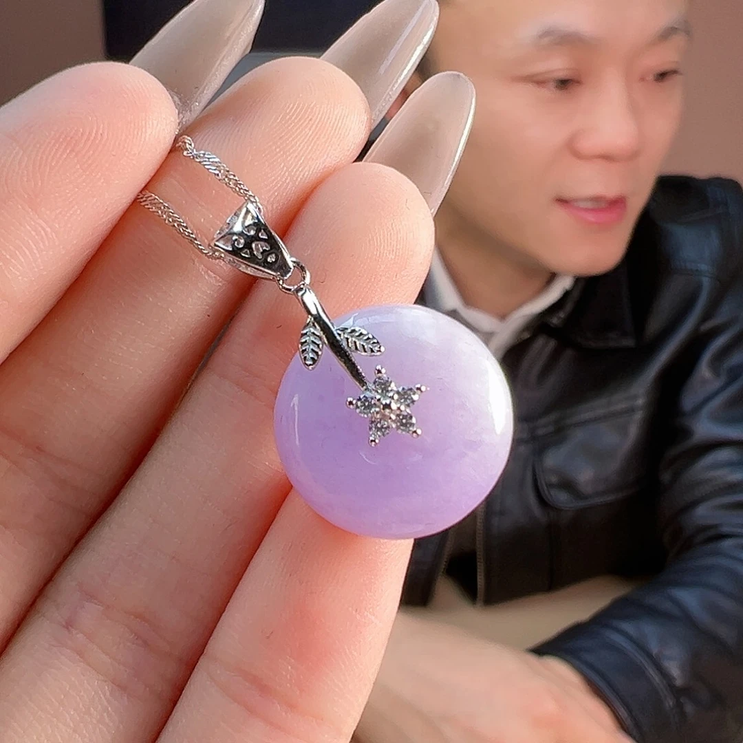 翡翠吊坠(赠链)银S925镶嵌吊坠