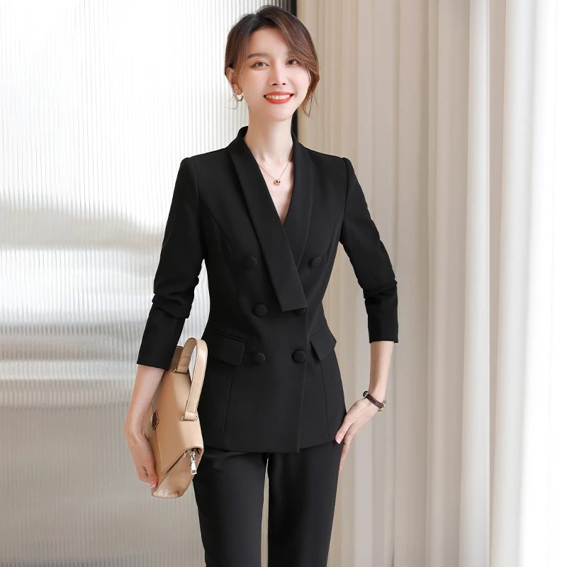 时尚设计感西装套装女春秋职业正装面试西服职场商务通勤工作服女