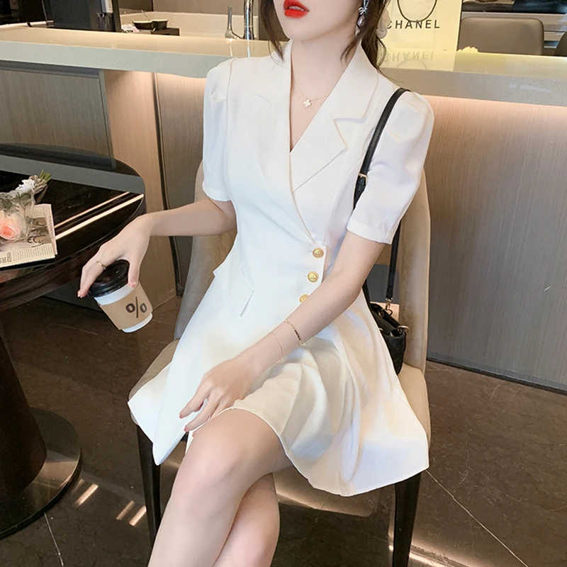 法式西装连衣裙女装夏装2023年新款高级感收腰显瘦气质小个子裙子