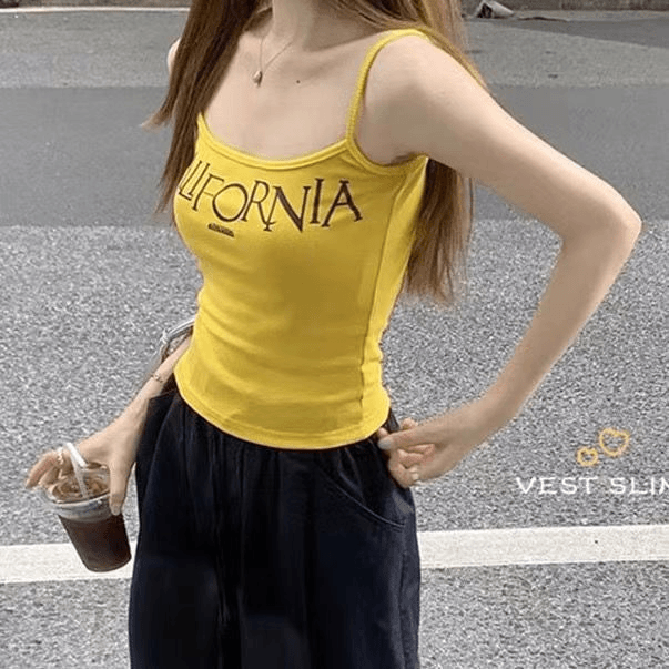 【带胸垫】美式复古辣妹吊带背心小众外穿百搭显瘦时尚韩版美背夏季