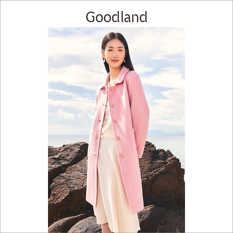 【丫头baby专属】Goodland美地女装新款毛呢大衣LC63580090