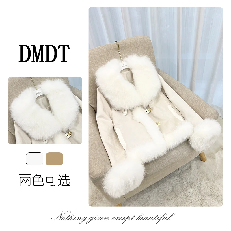 【DMDT潮牌】新品 “奢感”毛领显瘦保暖皮毛一体休闲外套7711
