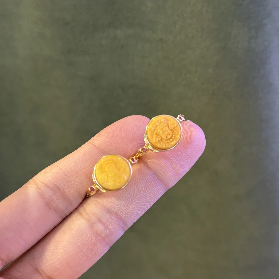 【佳境】蜜蜡戒指28-zf-17【尺寸约10mm+】【多样性发一】