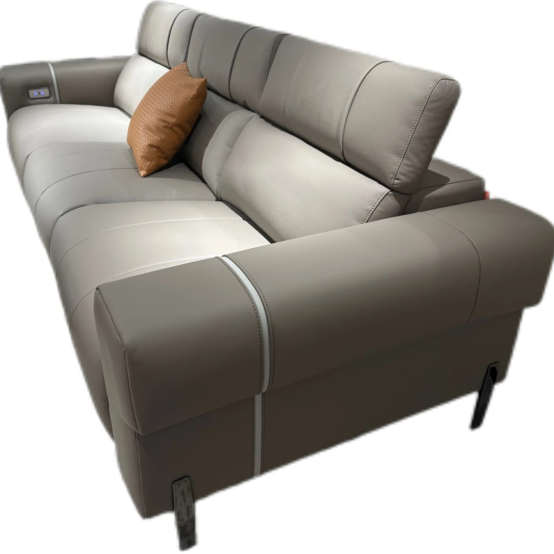 KH.G1033功能沙发客厅轻奢简约头层牛皮皮艺四人位