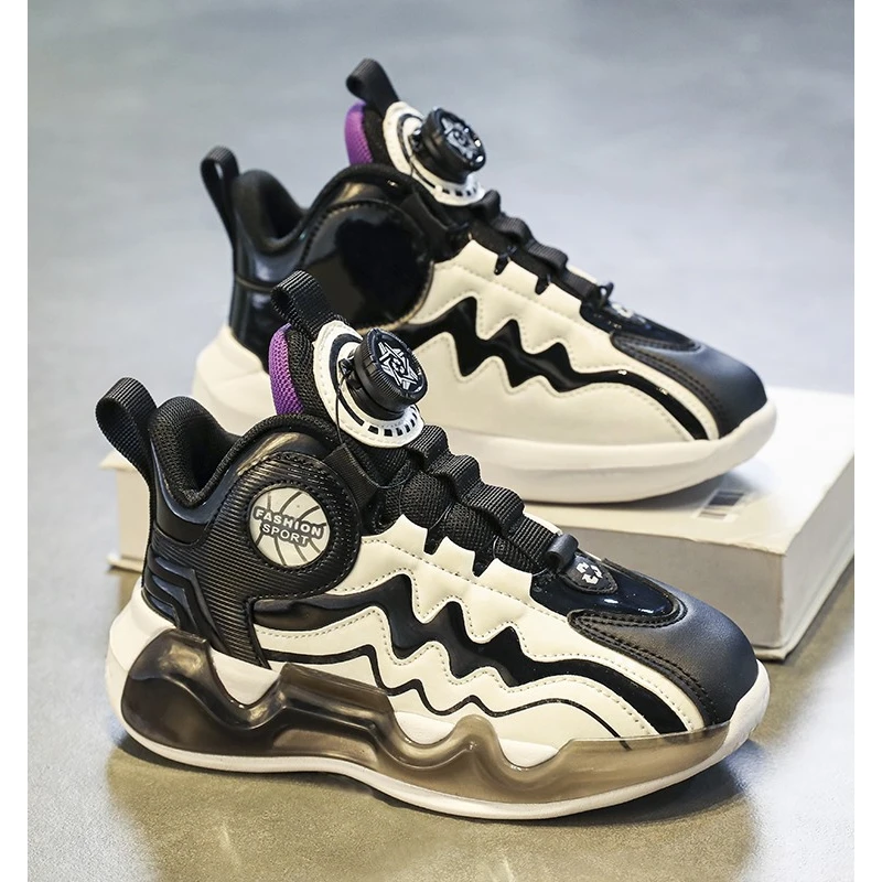 儿童篮球鞋男童专业实战球鞋中大童秋冬季新款跑步运动鞋加绒二棉