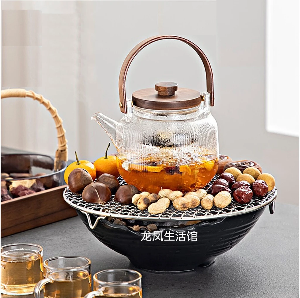 围静石围炉煮茶煮水静炉玻璃壶套装烤炉不挑锅多功能电陶炉
