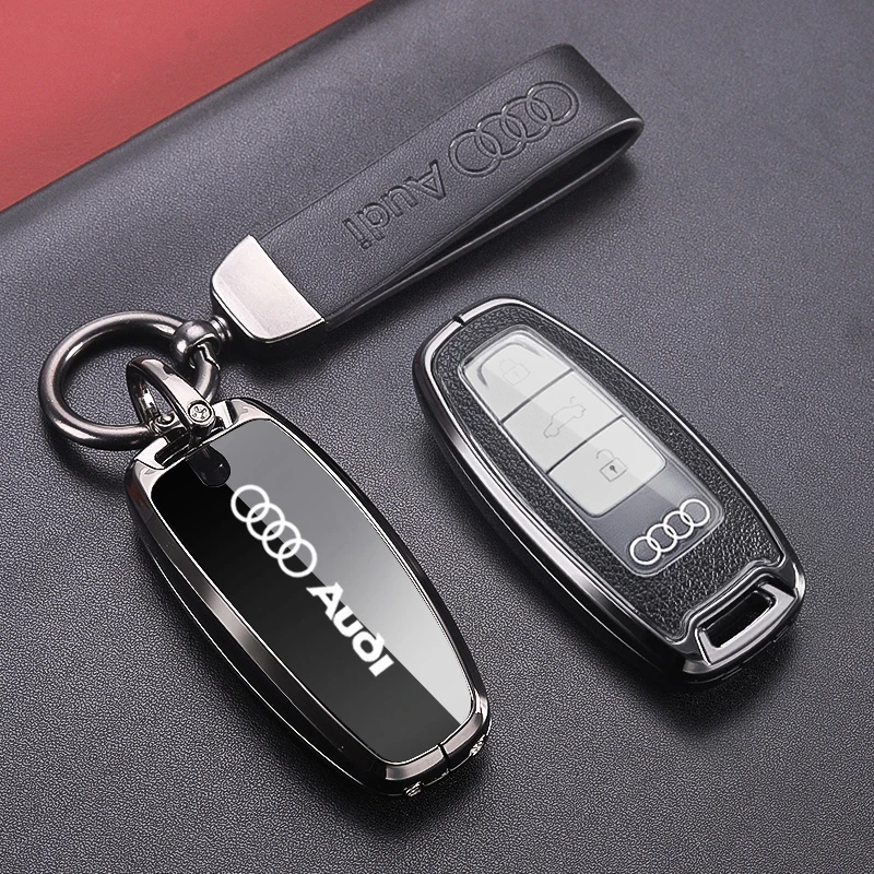 24款奥迪a6l钥匙套a3改装a4l汽车标q5l专用q3女a7l内饰用品男壳扣