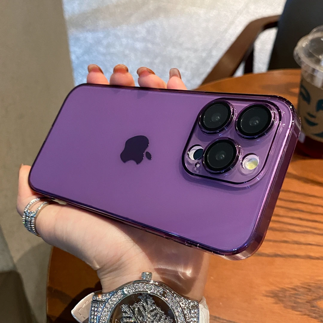 适用苹果15promax手机壳透明超薄网红男女款镜头全包简约高端小众