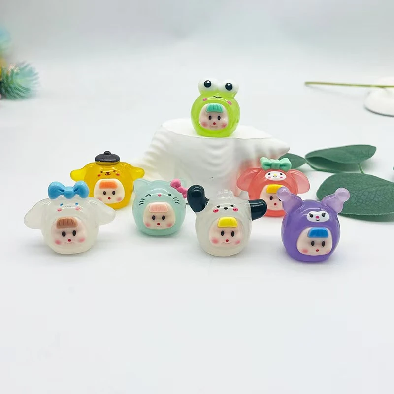 【直播拆】夜光三丽鸥可爱摆件树脂diy饰品桌面摆件创意卡通公仔