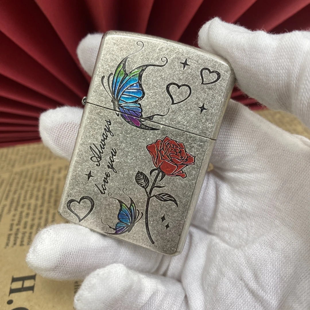 ZORRO佐罗古银比翼双飞煤油打火机送礼新款国风新款滚花抗造限量