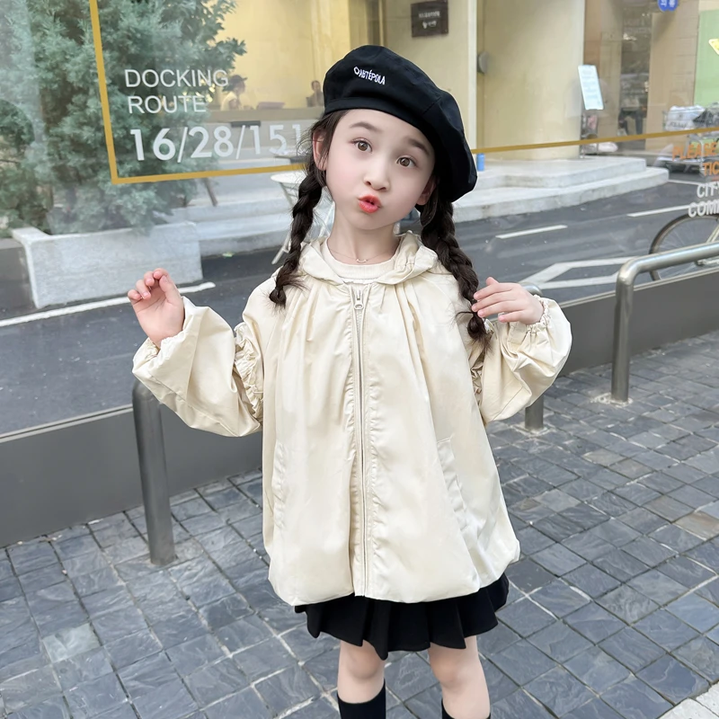 女童风衣外套秋季2024新款超洋气时髦儿童衣服女宝宝秋装花边风衣