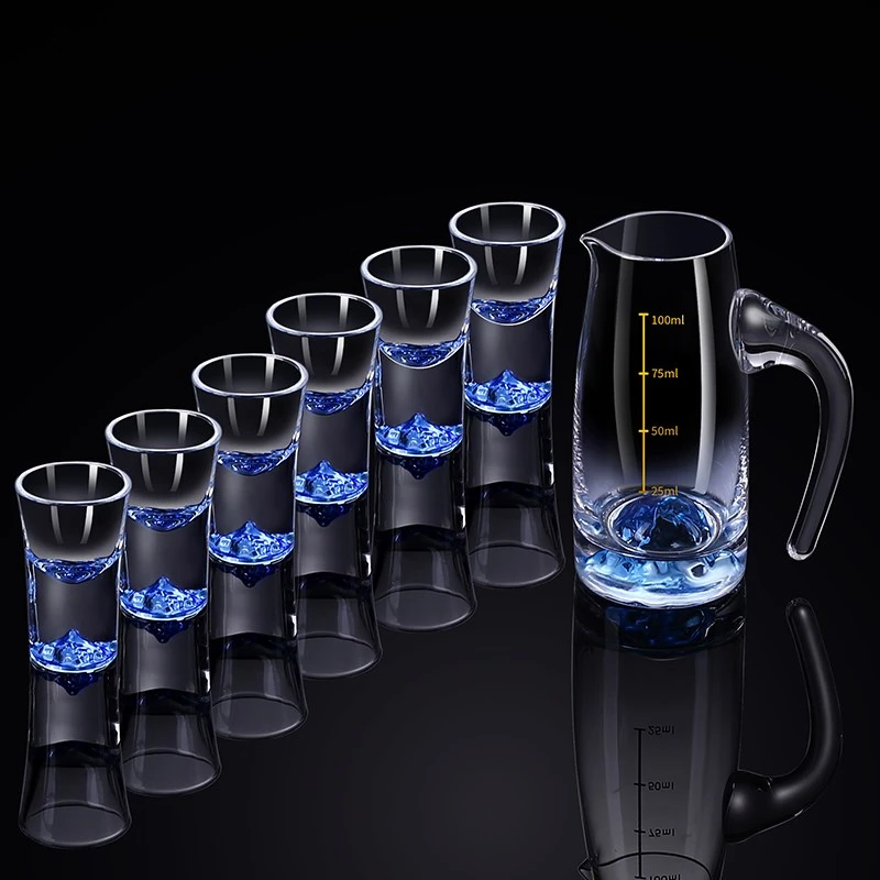 轻奢家用蓝山酒杯分酒器套装高档创意白酒杯子弹杯酒具套装中式
