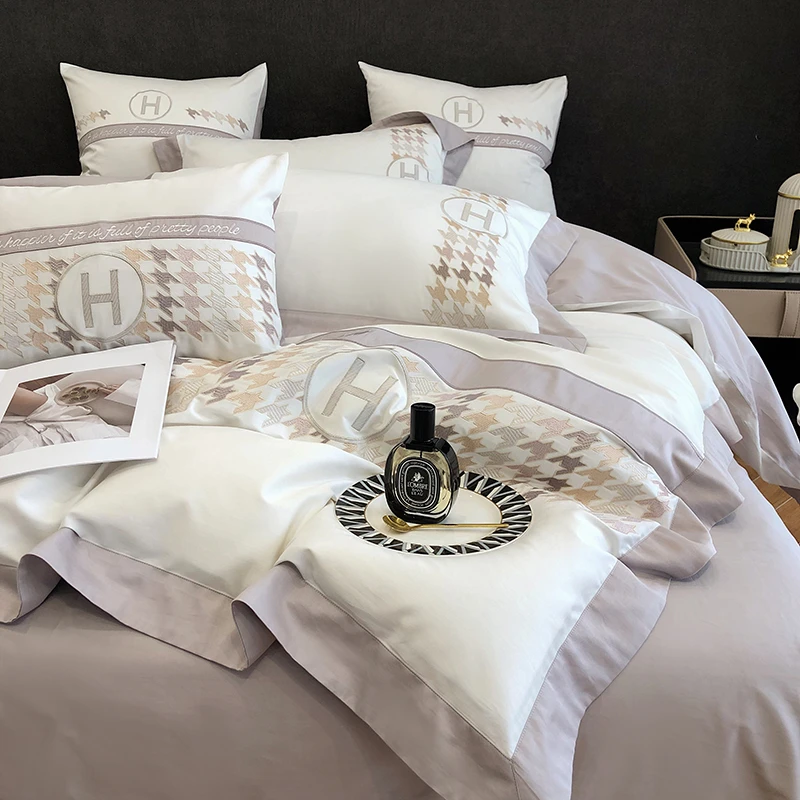 高支密双股澳棉高端刺绣名牌设计款四件套-威尔