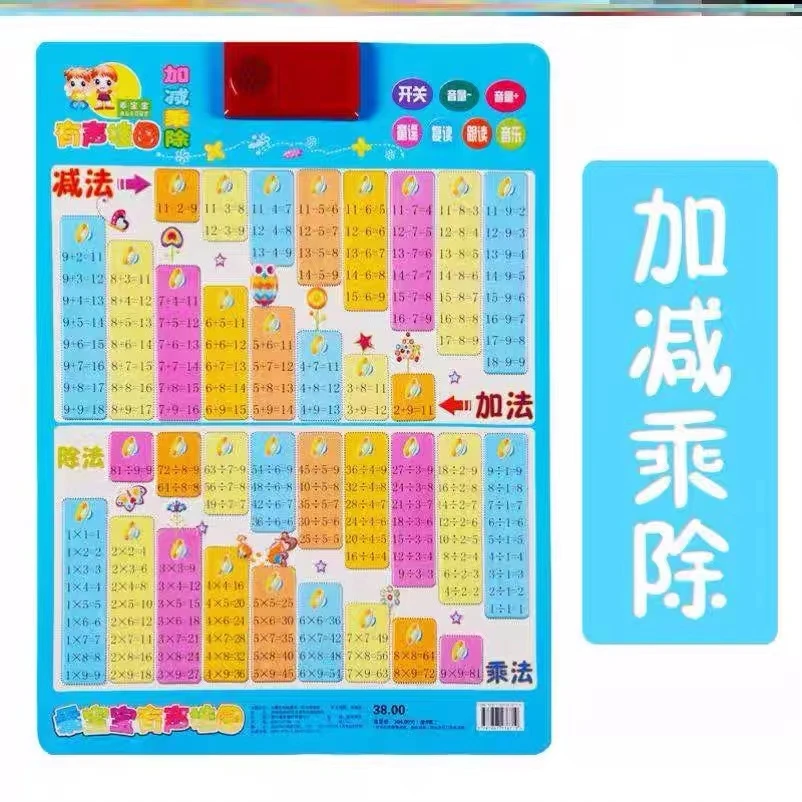 乘法口诀背诵神器有声乘除法口诀表九九小学生带声音99二年级挂图