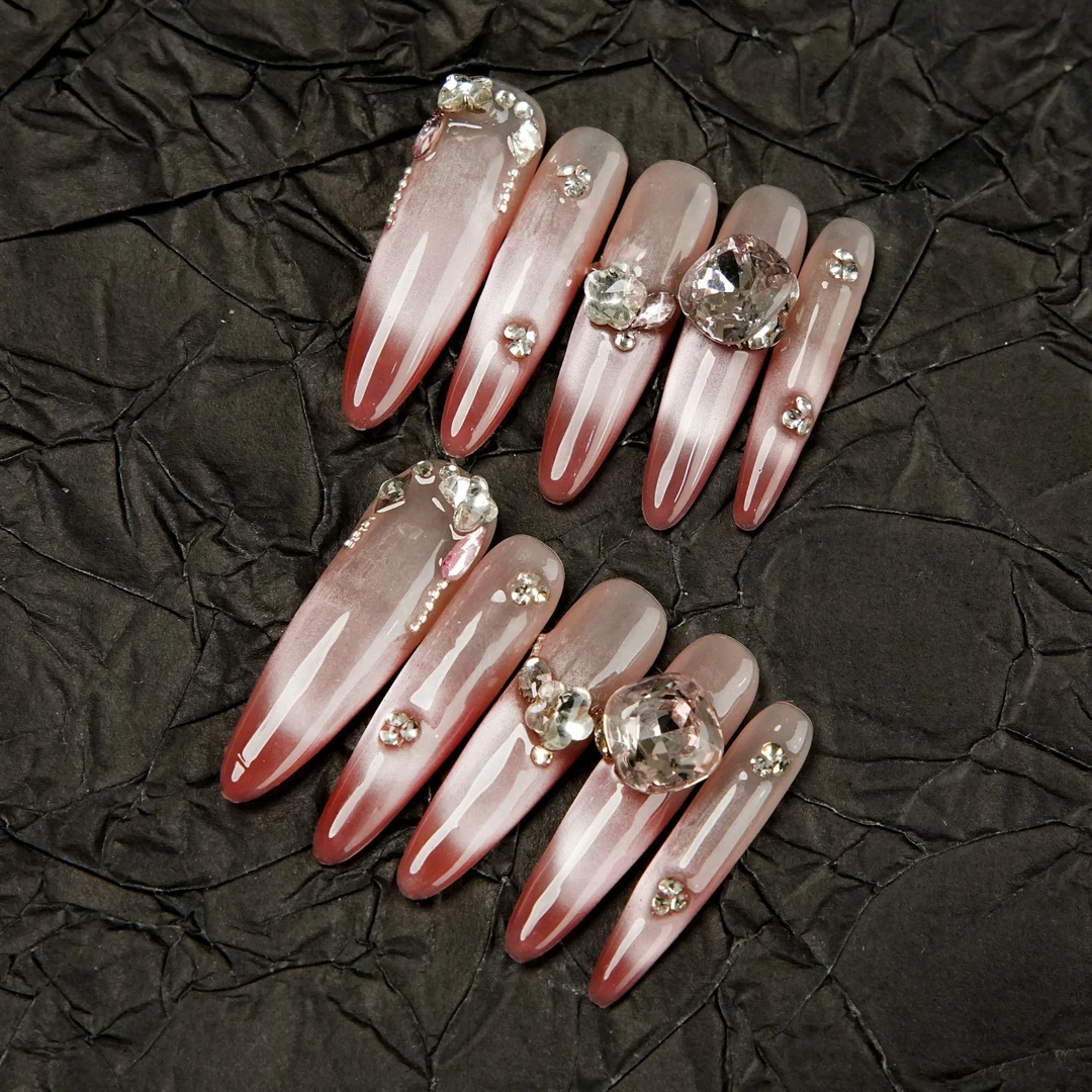 【月光女神】新品秋冬款冰透感纯手工定制美甲可拆卸穿戴甲