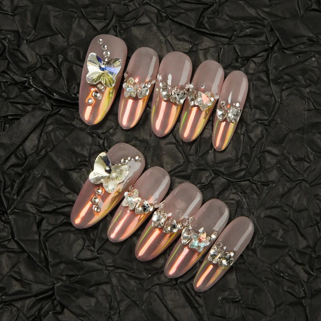 【人鱼泪】新品秋冬款冰透感纯手工定制美甲可拆卸穿戴甲