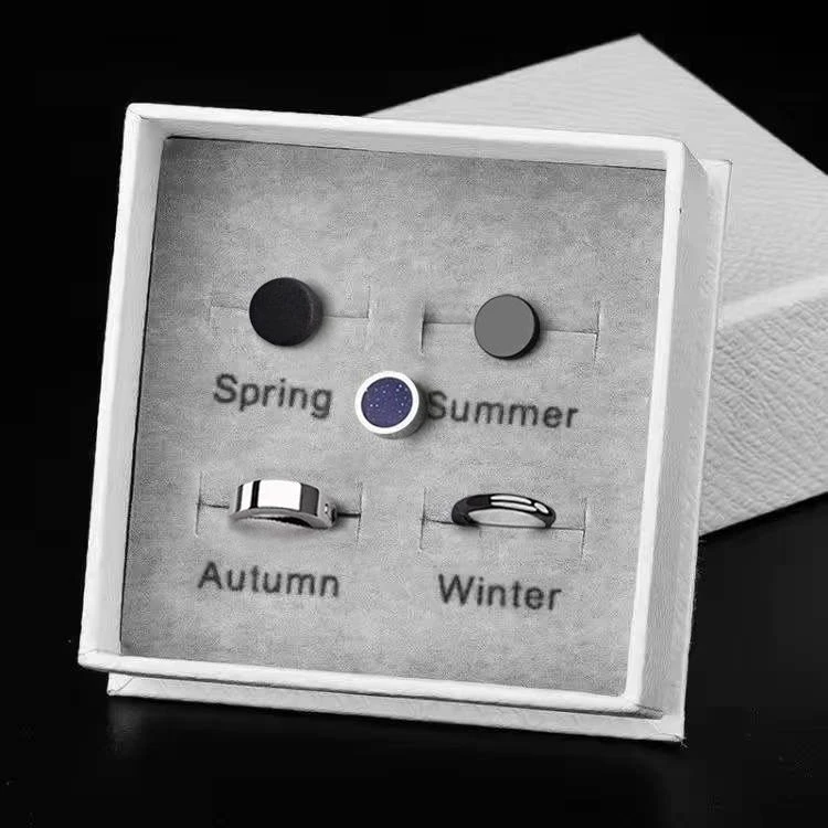 钛钢珐琅耳饰 2022新款925银男士星宿耳钉潮男 耳环耳扣韩版时尚